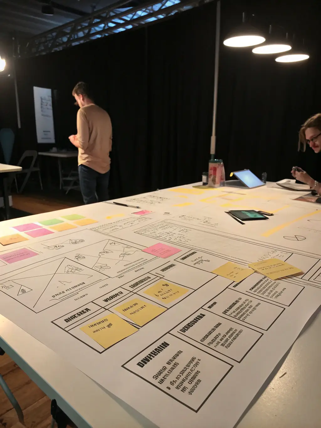 A wireframe of a website's user interface, highlighting the layout, navigation, and key elements of the design.